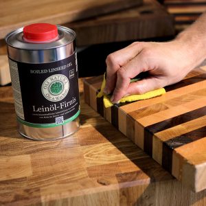 Holzpflege Anwendung Massivholz-Leinölfirnis 1 Liter Holz-Liebling DIY