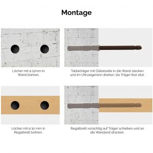 Montage Tablarträger für Wandregale klein Holz-Liebling DIY