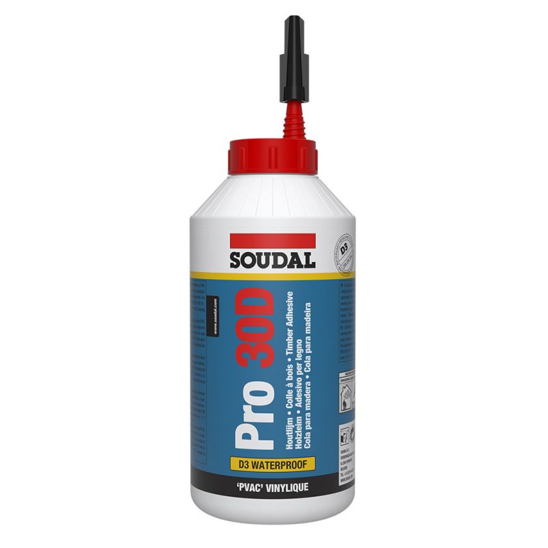 Soudal PRO 30D wasserfester D3 Holzleim in der 750g Flasche