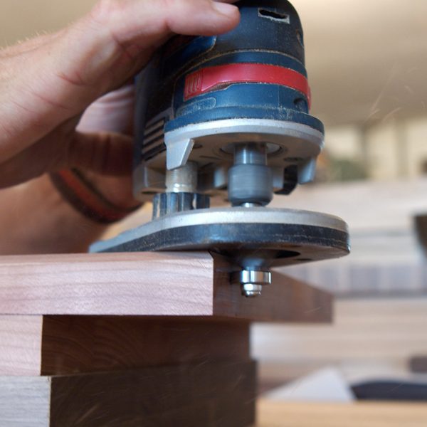 Wendeplatten Kantenfraeser 45-Grad Kantenfräse Anwendung Holz-Liebling DIY