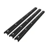 Drei mattschwarze Gratleisten im U-Profil 3er-Set mit 70 cm Länge zur Stabilisierung von Tischplatten aus Massivholz.