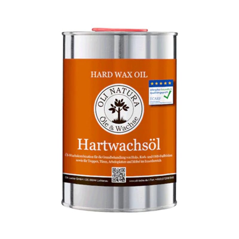 OLI-NATURA Hartwachsöl 1 Liter Blechdose – allergikerfreundliche Holz-Imprägnierung
