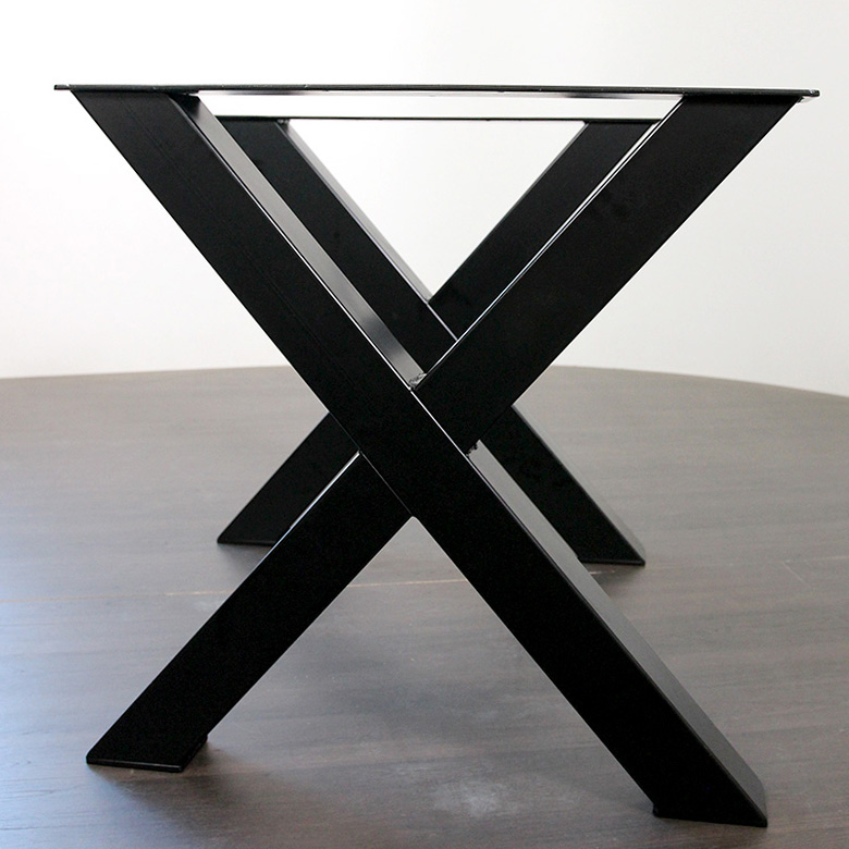 Tischgestell X-Form für Esstische pulverbeschichtet schwarz