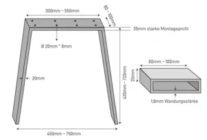 Möbelkufen Classic Zeichnung