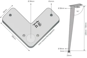 Tischbeine Conical Legs Zeichnung