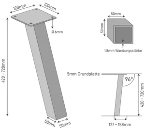 Tischbeine Standard Legs Skizze