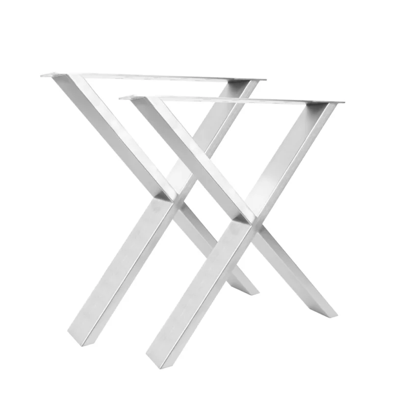 X-Form Stahlgestell Esstisch B70 H72 Edelstahl
