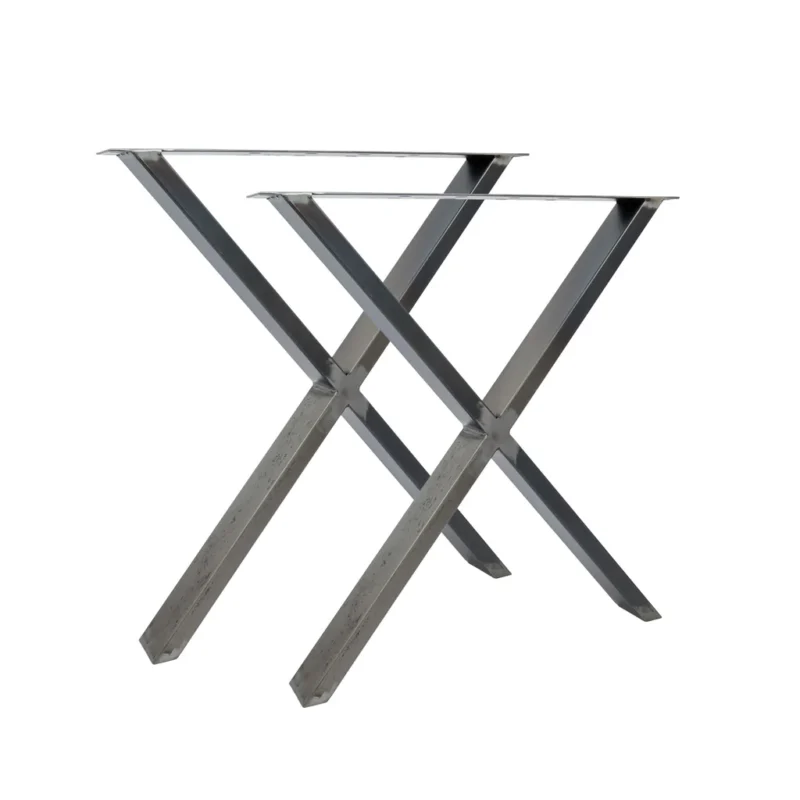 X-Form Stahlgestell Esstisch B70 H72 Rohstahl