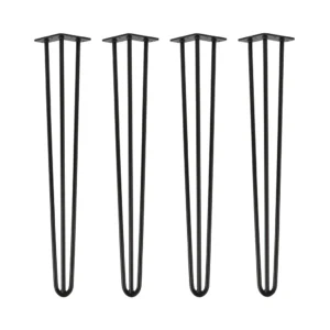 Hairpin Legs Tischbeine für Esstische im 4er Set in Schwarz matt freigestellt