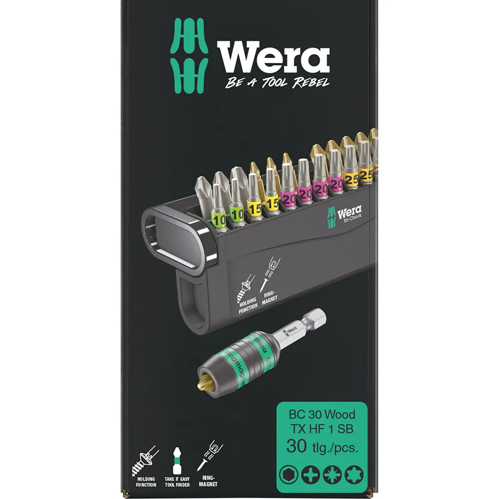 Wera Bit-Check 30 Wood TX HF 1 SB 30-teiliges Bit-Set in Verkaufsverpackung