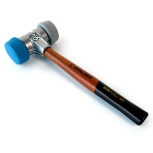 Halder SIMPLEX Schonhammer 50 40 mit TPE-soft blau und TPE-mid graufreigestellt auf weiß