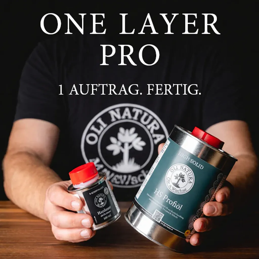 OLI-NATURA HS Profiöl Natur: Das lösemittelfreie High-Solid Holzöl für den professionellen Einmalauftrag als 1K- oder 2K-System.
