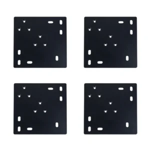 Universal Montageplatte Tischbeine 4er Set in Schwarz aus massivem 3mm Stahl