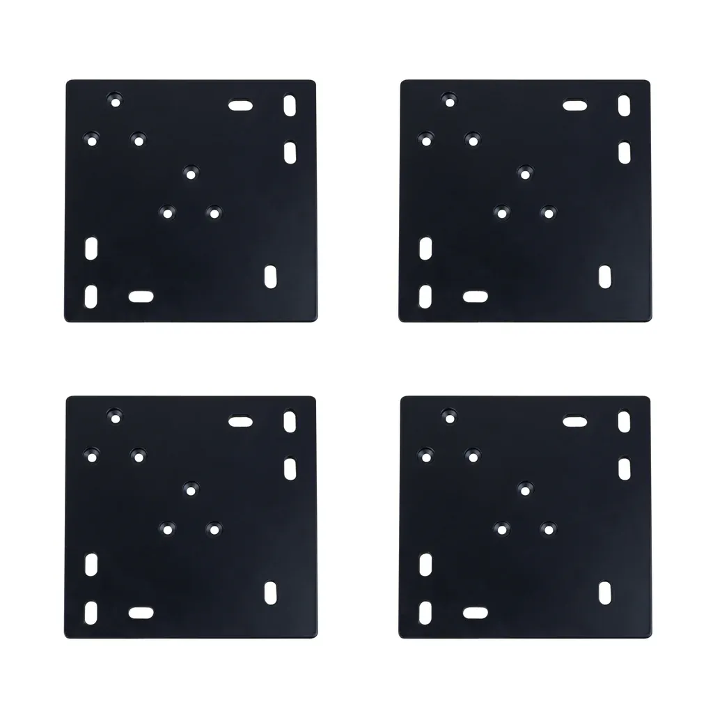 Universal Montageplatte Tischbeine 4er Set in Schwarz aus massivem 3mm Stahl