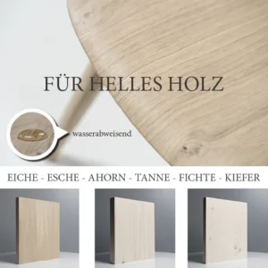 Wasserabweisender Schutz für helle Holzarten wie Eiche, Esche, Ahorn und Fichte durch das matte OLI-NATURA Scandic Oil.