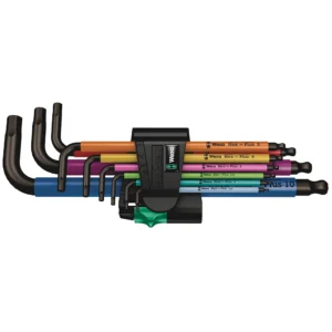 Wera 950/9 Hex-Plus Multicolour 1 Winkelschlüsselsatz 9-teilig im schwarzen Clip geschlossen freigestellt