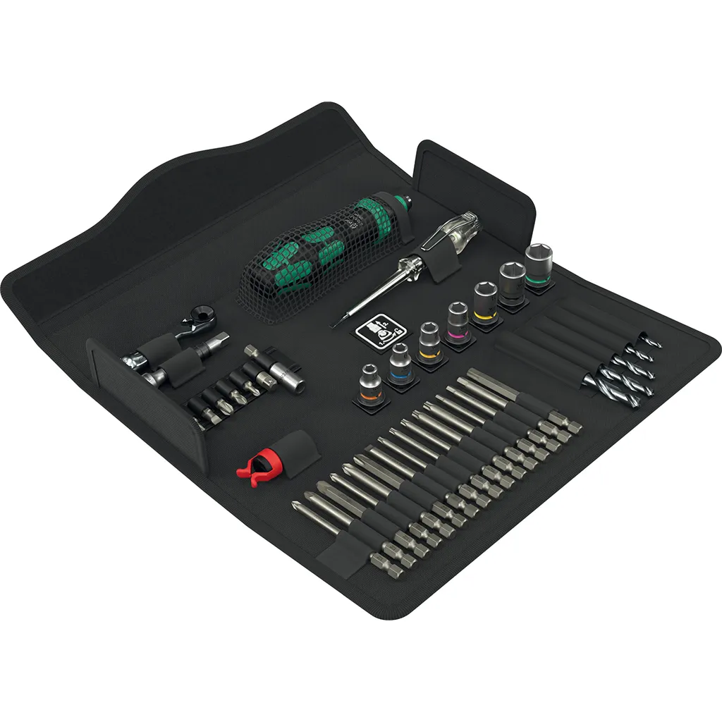 Wera Kraftform Kompakt H1 Holz Set 41-teilig – Werkzeug-Set mit Knarre & Holzbohrer